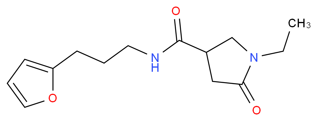 1-ethyl-N-[3-(2-furyl)propyl]-5-oxo-3-pyrrolidinecarboxamide_Molecular_structure_CAS_)