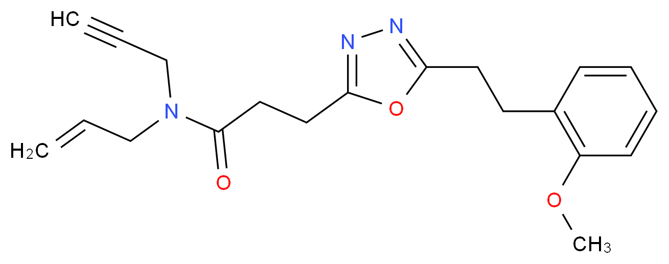 N-allyl-3-{5-[2-(2-methoxyphenyl)ethyl]-1,3,4-oxadiazol-2-yl}-N-2-propyn-1-ylpropanamide_Molecular_structure_CAS_)