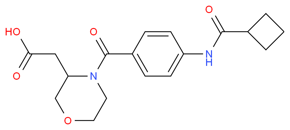 (4-{4-[(cyclobutylcarbonyl)amino]benzoyl}morpholin-3-yl)acetic acid_Molecular_structure_CAS_)