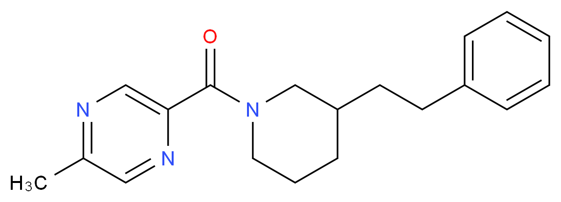 2-methyl-5-{[3-(2-phenylethyl)-1-piperidinyl]carbonyl}pyrazine_Molecular_structure_CAS_)