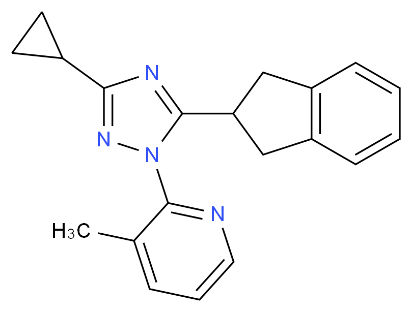 2-[3-cyclopropyl-5-(2,3-dihydro-1H-inden-2-yl)-1H-1,2,4-triazol-1-yl]-3-methylpyridine_Molecular_structure_CAS_)