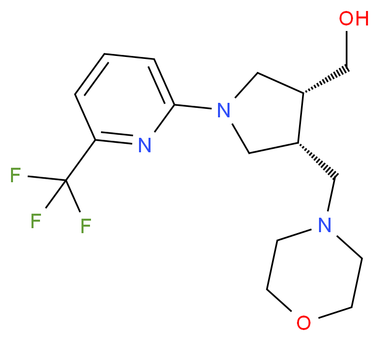 {(3R*,4R*)-4-(morpholin-4-ylmethyl)-1-[6-(trifluoromethyl)pyridin-2-yl]pyrrolidin-3-yl}methanol_Molecular_structure_CAS_)