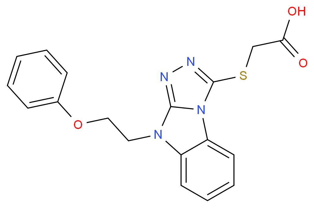 {[9-(2-Phenoxyethyl)-9H-[1,2,4]triazolo[4,3-a]-benzimidazol-3-yl]thio}acetic acid_Molecular_structure_CAS_)
