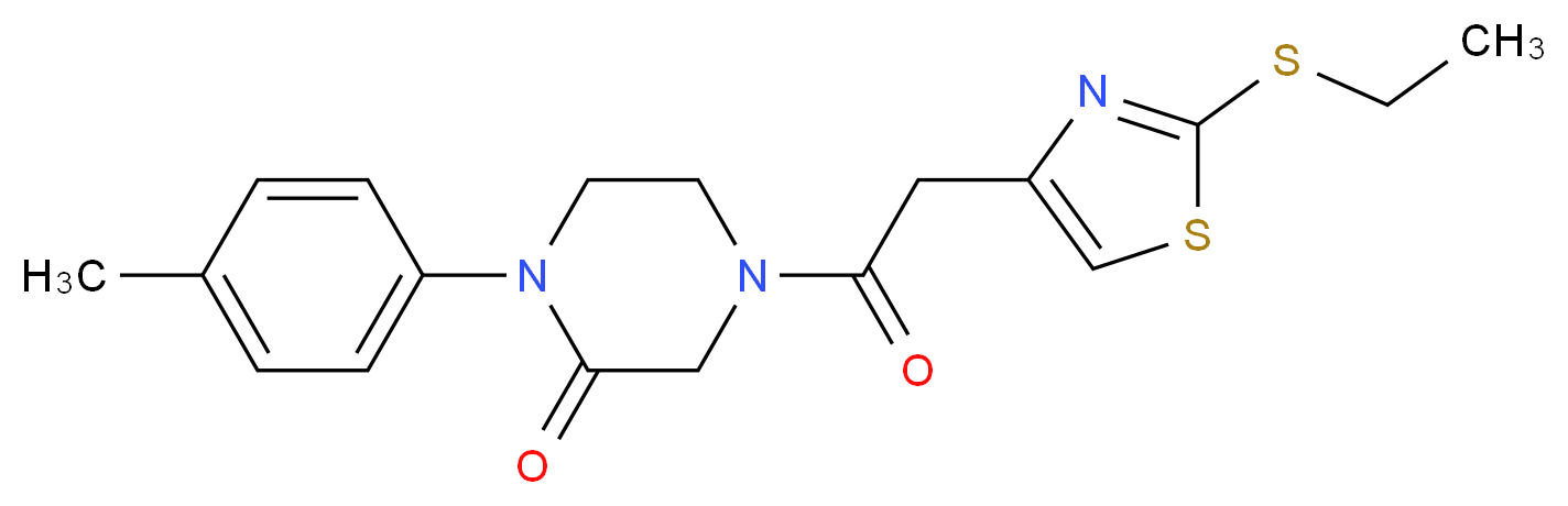 4-{[2-(ethylthio)-1,3-thiazol-4-yl]acetyl}-1-(4-methylphenyl)-2-piperazinone_Molecular_structure_CAS_)