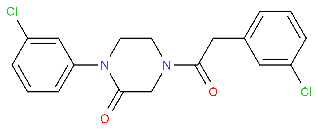 1-(3-chlorophenyl)-4-[(3-chlorophenyl)acetyl]-2-piperazinone_Molecular_structure_CAS_)