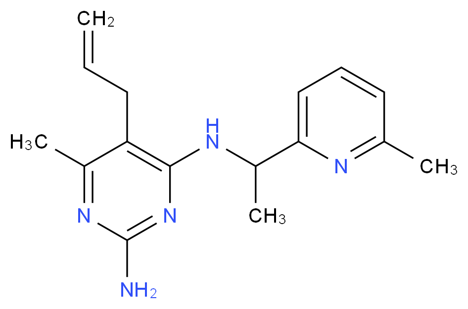 5-allyl-6-methyl-N~4~-[1-(6-methylpyridin-2-yl)ethyl]pyrimidine-2,4-diamine_Molecular_structure_CAS_)