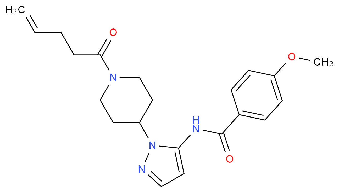 4-methoxy-N-{1-[1-(4-pentenoyl)-4-piperidinyl]-1H-pyrazol-5-yl}benzamide_Molecular_structure_CAS_)