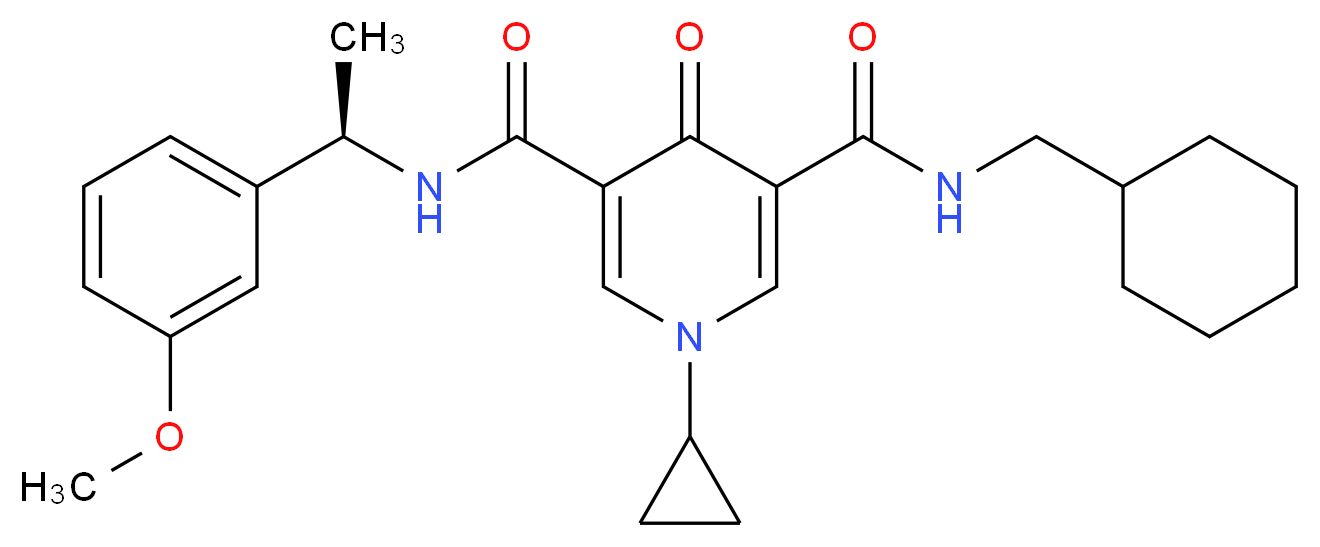 N-(cyclohexylmethyl)-1-cyclopropyl-N'-[(1R)-1-(3-methoxyphenyl)ethyl]-4-oxo-1,4-dihydro-3,5-pyridinedicarboxamide_Molecular_structure_CAS_)