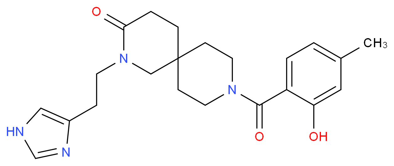 9-(2-hydroxy-4-methylbenzoyl)-2-[2-(1H-imidazol-4-yl)ethyl]-2,9-diazaspiro[5.5]undecan-3-one_Molecular_structure_CAS_)