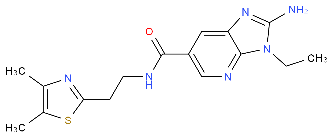 2-amino-N-[2-(4,5-dimethyl-1,3-thiazol-2-yl)ethyl]-3-ethyl-3H-imidazo[4,5-b]pyridine-6-carboxamide_Molecular_structure_CAS_)