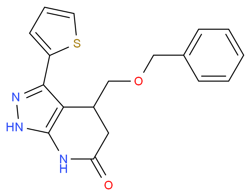 4-[(benzyloxy)methyl]-3-(2-thienyl)-1,4,5,7-tetrahydro-6H-pyrazolo[3,4-b]pyridin-6-one_Molecular_structure_CAS_)