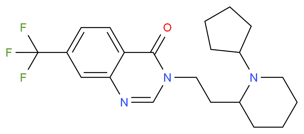 3-[2-(1-cyclopentylpiperidin-2-yl)ethyl]-7-(trifluoromethyl)quinazolin-4(3H)-one_Molecular_structure_CAS_)