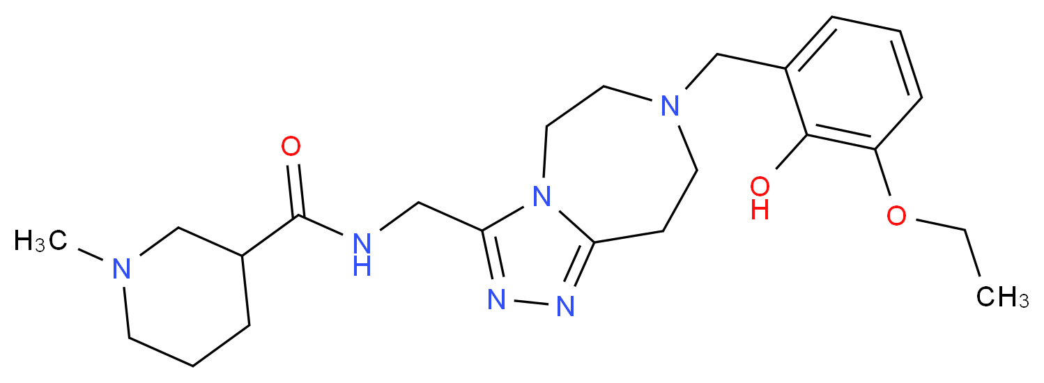 N-{[7-(3-ethoxy-2-hydroxybenzyl)-6,7,8,9-tetrahydro-5H-[1,2,4]triazolo[4,3-d][1,4]diazepin-3-yl]methyl}-1-methyl-3-piperidinecarboxamide_Molecular_structure_CAS_)