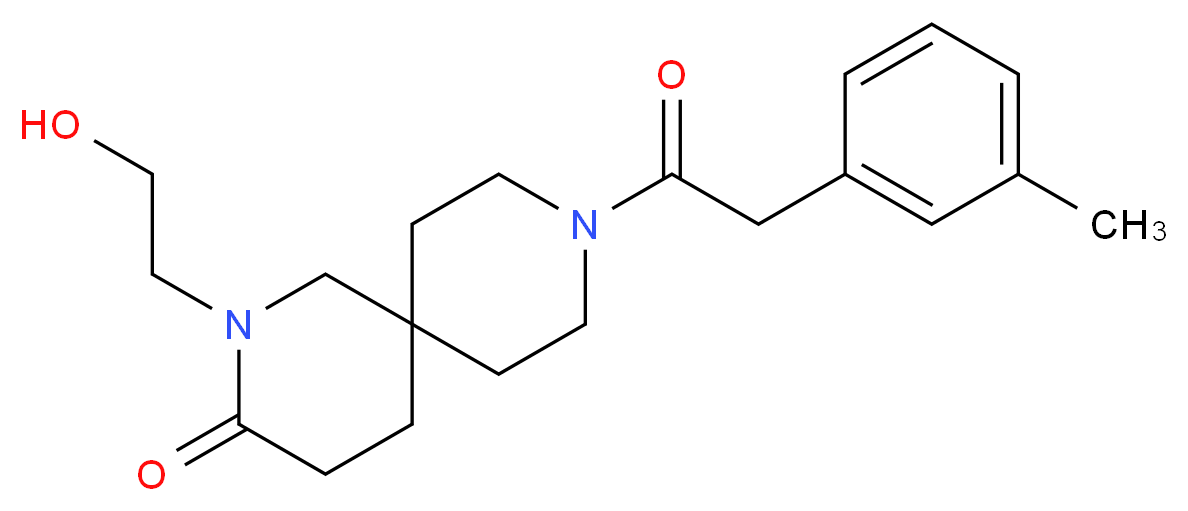 2-(2-hydroxyethyl)-9-[(3-methylphenyl)acetyl]-2,9-diazaspiro[5.5]undecan-3-one_Molecular_structure_CAS_)