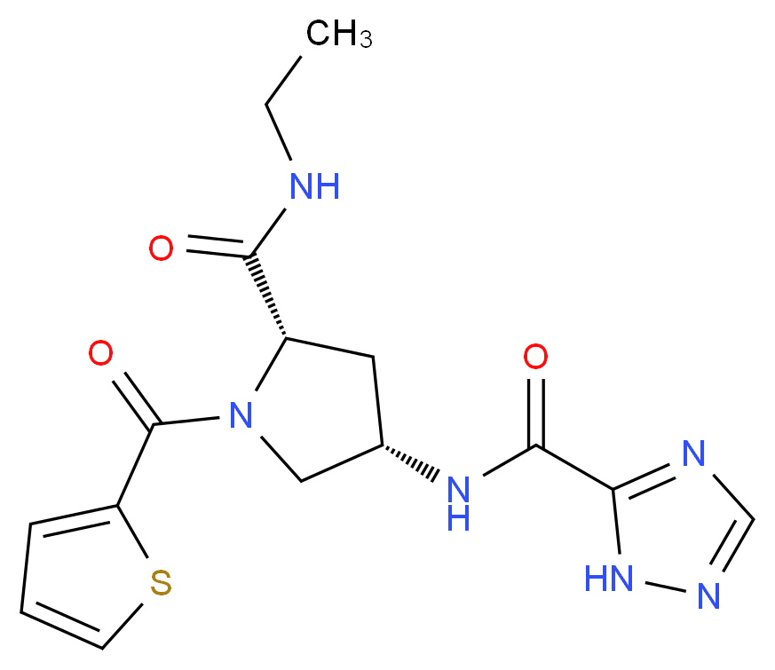 (4S)-N-ethyl-1-(2-thienylcarbonyl)-4-[(1H-1,2,4-triazol-5-ylcarbonyl)amino]-L-prolinamide_Molecular_structure_CAS_)