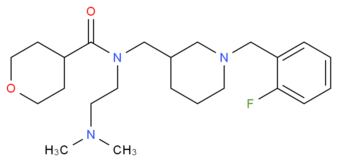 N-[2-(dimethylamino)ethyl]-N-{[1-(2-fluorobenzyl)-3-piperidinyl]methyl}tetrahydro-2H-pyran-4-carboxamide_Molecular_structure_CAS_)