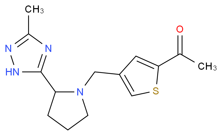 1-(4-{[2-(3-methyl-1H-1,2,4-triazol-5-yl)pyrrolidin-1-yl]methyl}-2-thienyl)ethanone_Molecular_structure_CAS_)