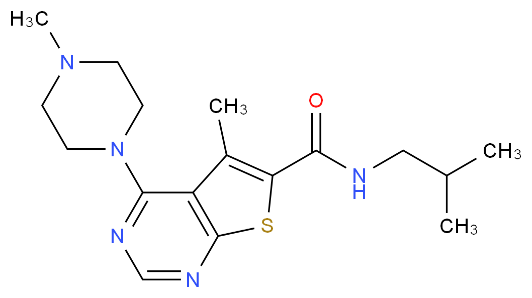 N-isobutyl-5-methyl-4-(4-methyl-1-piperazinyl)thieno[2,3-d]pyrimidine-6-carboxamide_Molecular_structure_CAS_)