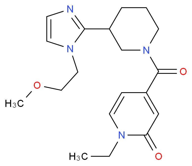 1-ethyl-4-({3-[1-(2-methoxyethyl)-1H-imidazol-2-yl]-1-piperidinyl}carbonyl)-2(1H)-pyridinone_Molecular_structure_CAS_)