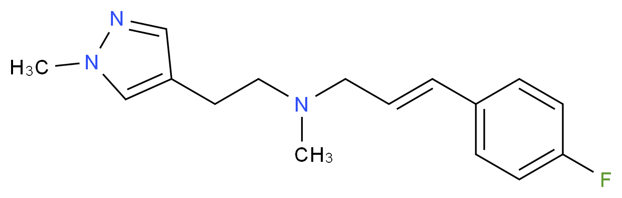 (2E)-3-(4-fluorophenyl)-N-methyl-N-[2-(1-methyl-1H-pyrazol-4-yl)ethyl]prop-2-en-1-amine_Molecular_structure_CAS_)