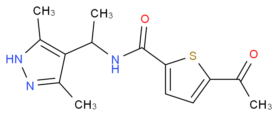 5-acetyl-N-[1-(3,5-dimethyl-1H-pyrazol-4-yl)ethyl]thiophene-2-carboxamide_Molecular_structure_CAS_)