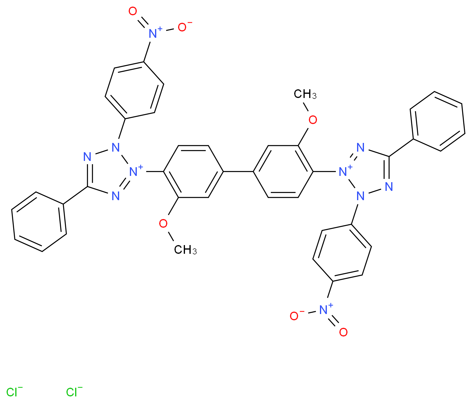 p-NITRO BLUE TETRAZOLIUM CHLORIDE_Molecular_structure_CAS_298-83-9)