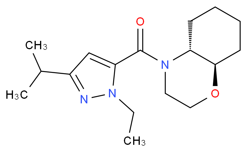 (4aR*,8aR*)-4-[(1-ethyl-3-isopropyl-1H-pyrazol-5-yl)carbonyl]octahydro-2H-1,4-benzoxazine_Molecular_structure_CAS_)