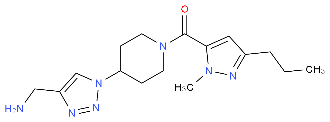 1-(1-{1-[(1-methyl-3-propyl-1H-pyrazol-5-yl)carbonyl]piperidin-4-yl}-1H-1,2,3-triazol-4-yl)methanamine_Molecular_structure_CAS_)