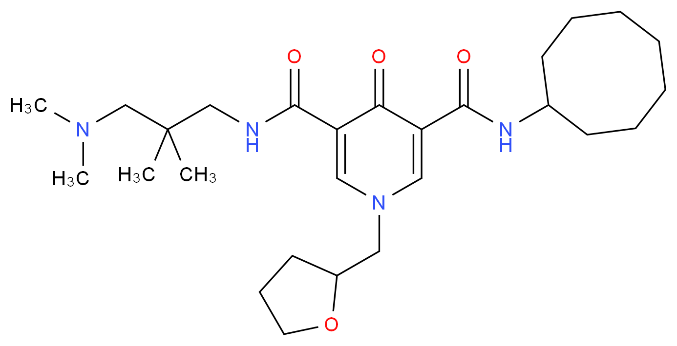 N-cyclooctyl-N'-[3-(dimethylamino)-2,2-dimethylpropyl]-4-oxo-1-(tetrahydro-2-furanylmethyl)-1,4-dihydro-3,5-pyridinedicarboxamide_Molecular_structure_CAS_)