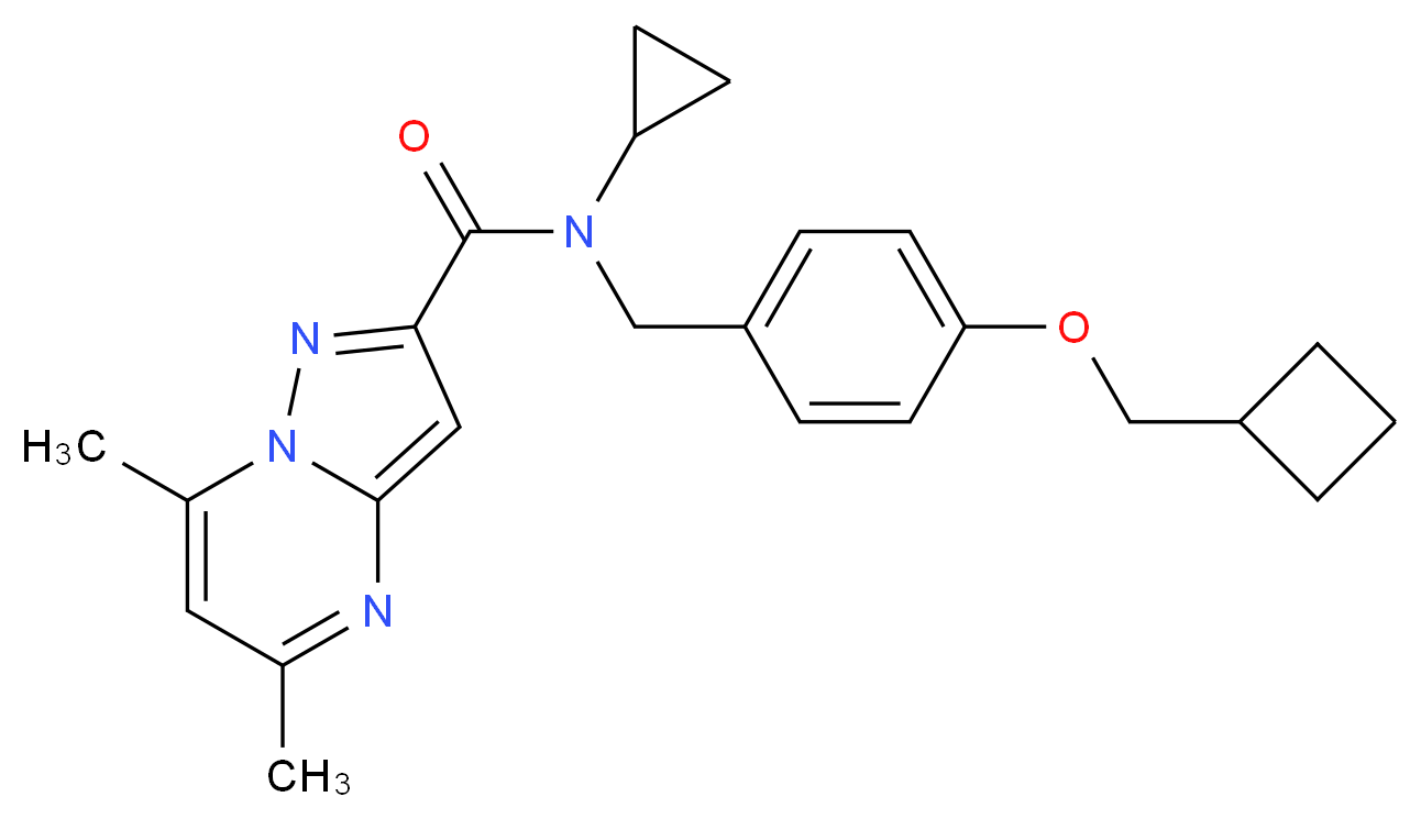 N-[4-(cyclobutylmethoxy)benzyl]-N-cyclopropyl-5,7-dimethylpyrazolo[1,5-a]pyrimidine-2-carboxamide_Molecular_structure_CAS_)