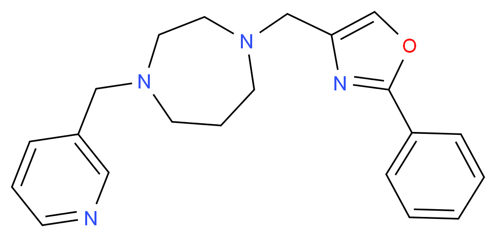 1-[(2-phenyl-1,3-oxazol-4-yl)methyl]-4-(3-pyridinylmethyl)-1,4-diazepane_Molecular_structure_CAS_)