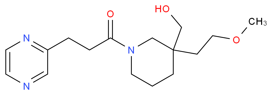 {3-(2-methoxyethyl)-1-[3-(2-pyrazinyl)propanoyl]-3-piperidinyl}methanol_Molecular_structure_CAS_)