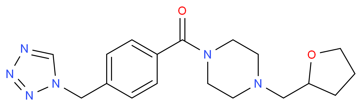 1-(tetrahydrofuran-2-ylmethyl)-4-[4-(1H-tetrazol-1-ylmethyl)benzoyl]piperazine_Molecular_structure_CAS_)