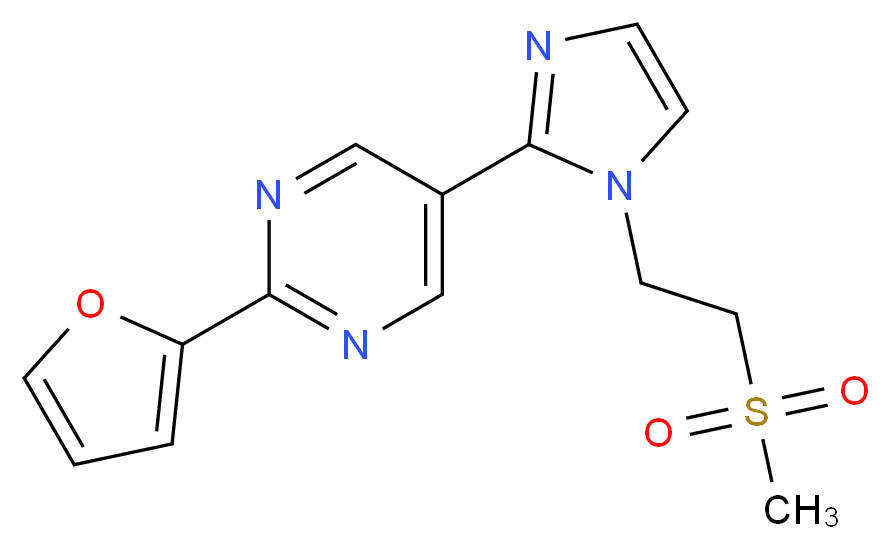 2-(2-furyl)-5-{1-[2-(methylsulfonyl)ethyl]-1H-imidazol-2-yl}pyrimidine_Molecular_structure_CAS_)