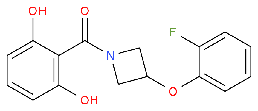 2-{[3-(2-fluorophenoxy)azetidin-1-yl]carbonyl}benzene-1,3-diol_Molecular_structure_CAS_)