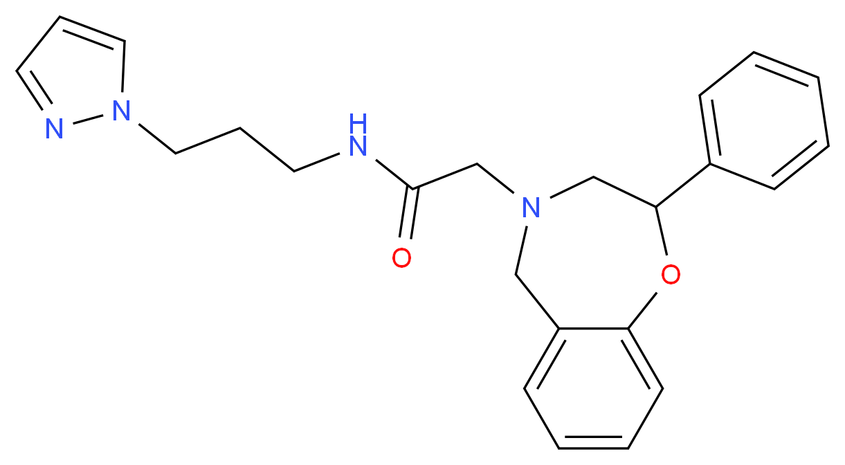 2-(2-phenyl-2,3-dihydro-1,4-benzoxazepin-4(5H)-yl)-N-[3-(1H-pyrazol-1-yl)propyl]acetamide_Molecular_structure_CAS_)