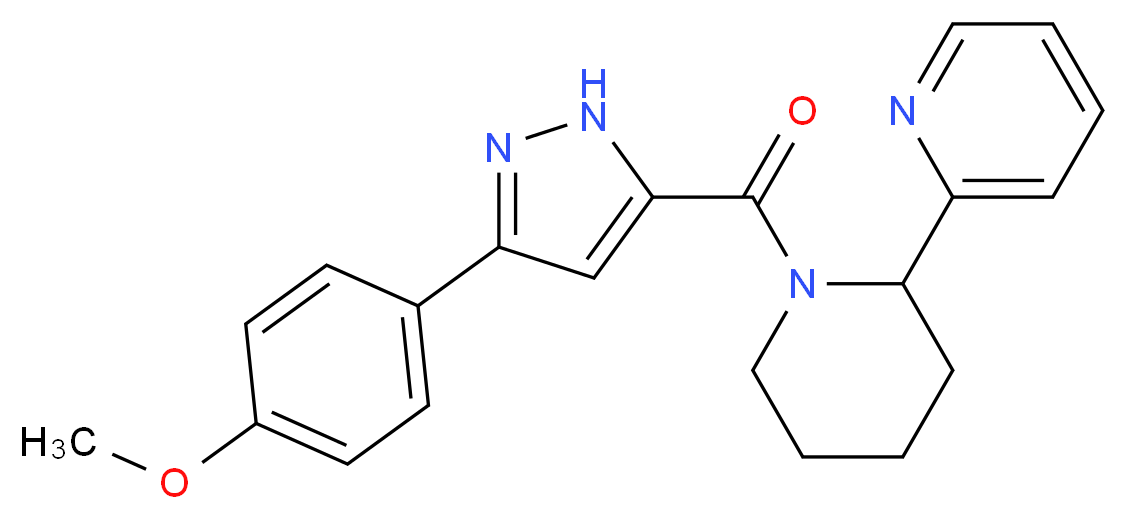 2-(1-{[3-(4-methoxyphenyl)-1H-pyrazol-5-yl]carbonyl}-2-piperidinyl)pyridine_Molecular_structure_CAS_)