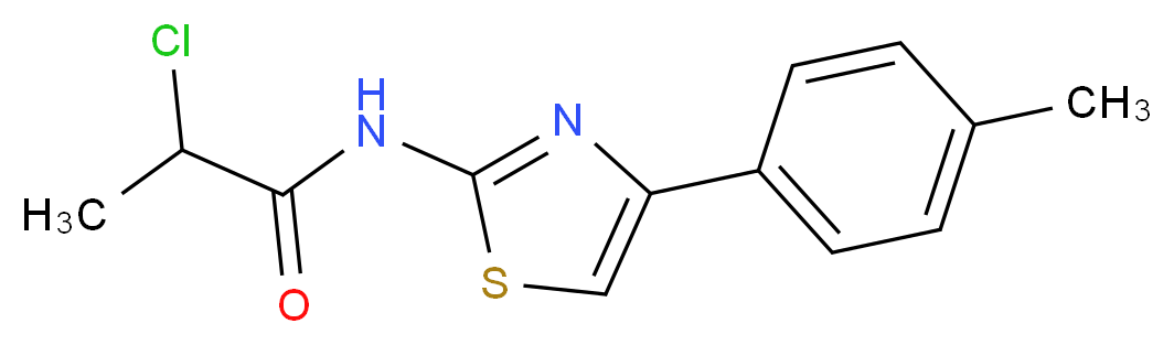 2-Chloro-N-(4-p-tolyl-thiazol-2-yl)-propionamide_Molecular_structure_CAS_)
