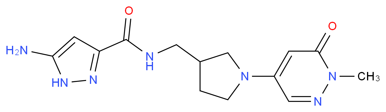 5-amino-N-{[1-(1-methyl-6-oxo-1,6-dihydro-4-pyridazinyl)-3-pyrrolidinyl]methyl}-1H-pyrazole-3-carboxamide_Molecular_structure_CAS_)