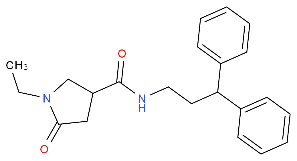 N-(3,3-diphenylpropyl)-1-ethyl-5-oxo-3-pyrrolidinecarboxamide_Molecular_structure_CAS_)