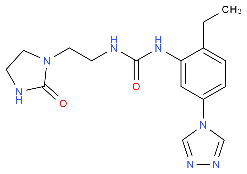 N-[2-ethyl-5-(4H-1,2,4-triazol-4-yl)phenyl]-N'-[2-(2-oxoimidazolidin-1-yl)ethyl]urea_Molecular_structure_CAS_)