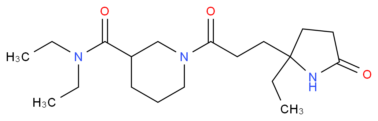 N,N-diethyl-1-[3-(2-ethyl-5-oxo-2-pyrrolidinyl)propanoyl]-3-piperidinecarboxamide_Molecular_structure_CAS_)