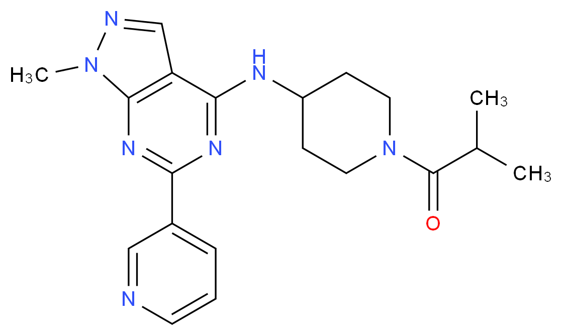 N-(1-isobutyryl-4-piperidinyl)-1-methyl-6-(3-pyridinyl)-1H-pyrazolo[3,4-d]pyrimidin-4-amine_Molecular_structure_CAS_)