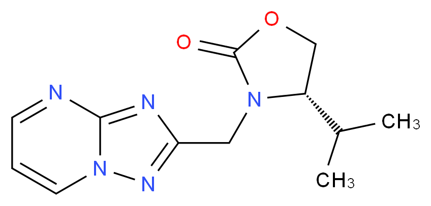 (4S)-4-isopropyl-3-([1,2,4]triazolo[1,5-a]pyrimidin-2-ylmethyl)-1,3-oxazolidin-2-one_Molecular_structure_CAS_)