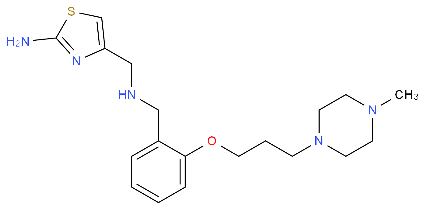 4-[({2-[3-(4-methylpiperazin-1-yl)propoxy]benzyl}amino)methyl]-1,3-thiazol-2-amine_Molecular_structure_CAS_)