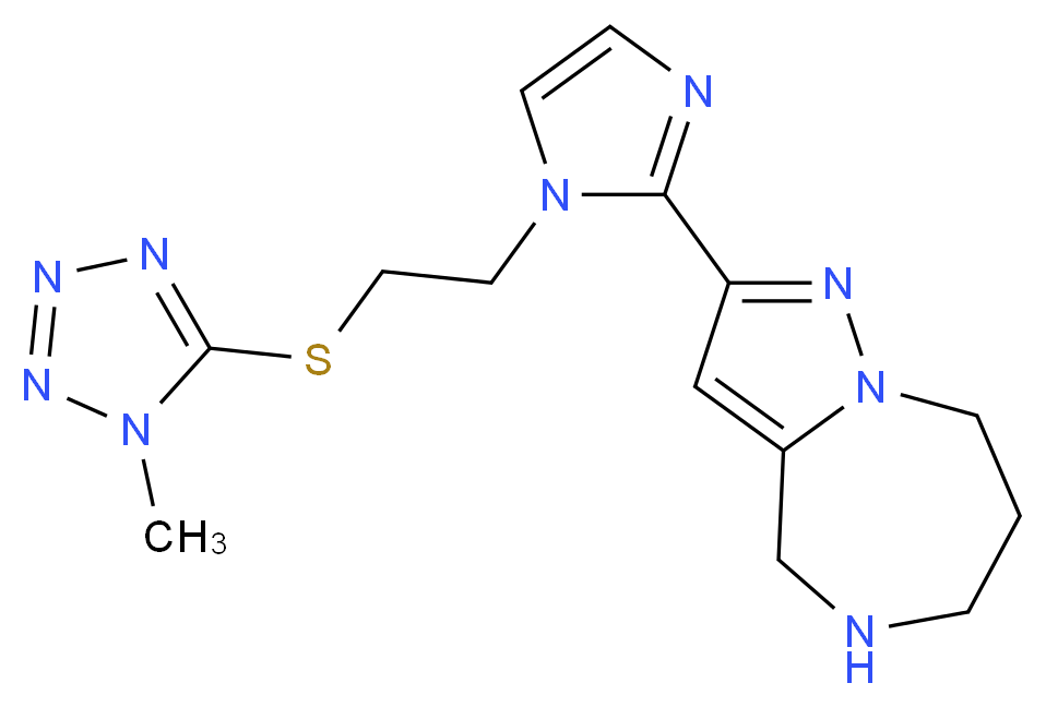 2-(1-{2-[(1-methyl-1H-tetrazol-5-yl)thio]ethyl}-1H-imidazol-2-yl)-5,6,7,8-tetrahydro-4H-pyrazolo[1,5-a][1,4]diazepine_Molecular_structure_CAS_)