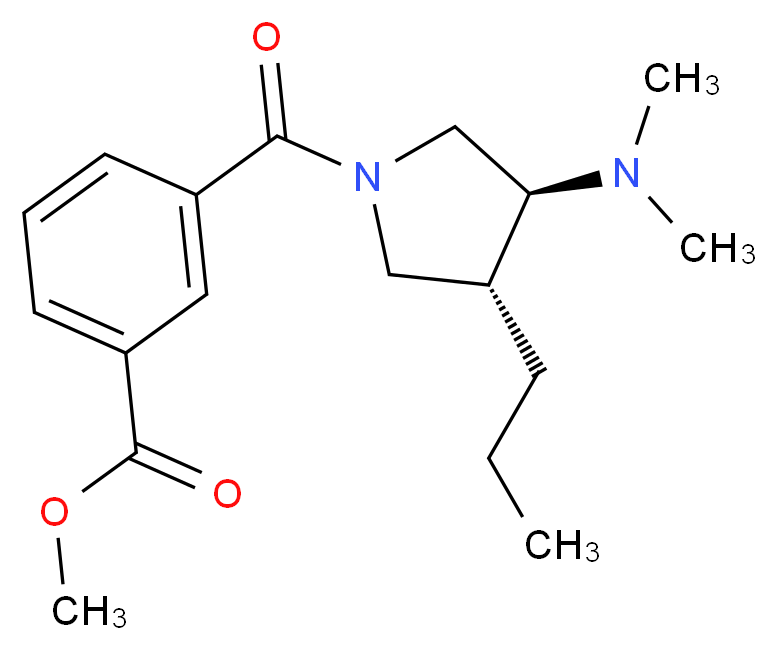methyl 3-{[(3S*,4R*)-3-(dimethylamino)-4-propyl-1-pyrrolidinyl]carbonyl}benzoate_Molecular_structure_CAS_)