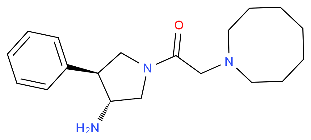 (3R*,4S*)-1-(azocan-1-ylacetyl)-4-phenylpyrrolidin-3-amine_Molecular_structure_CAS_)