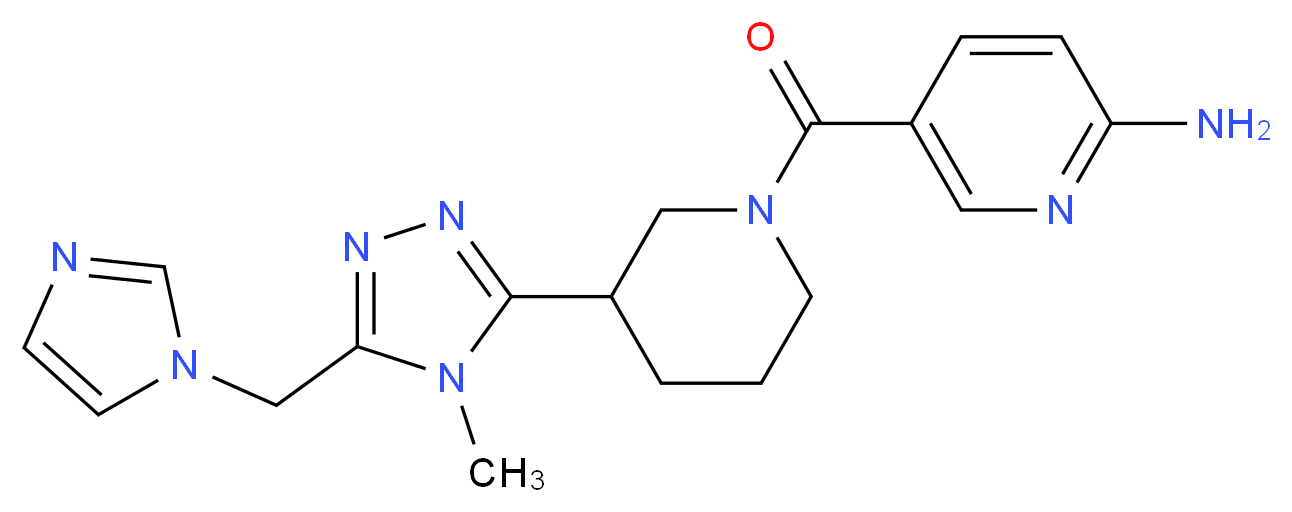 5-({3-[5-(1H-imidazol-1-ylmethyl)-4-methyl-4H-1,2,4-triazol-3-yl]piperidin-1-yl}carbonyl)pyridin-2-amine_Molecular_structure_CAS_)