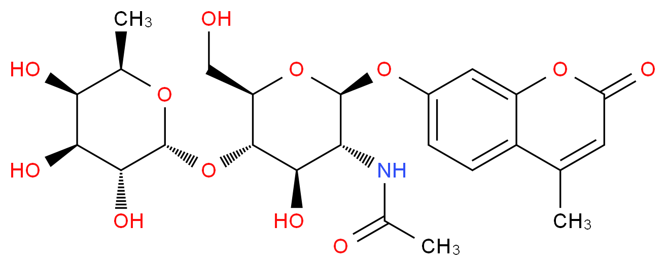4-Methylumbelliferyl 2-Acetamido-2-deoxy-4-O-(α-L-fucopyranosyl)-β-D-glucopyranoside _Molecular_structure_CAS_383160-13-2)